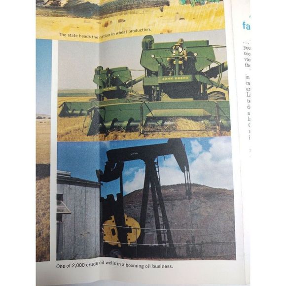 Vintage 1969 North Dakota Highway Road Travel Map John Deere Greyhound Ad - Picture 1 of 8
